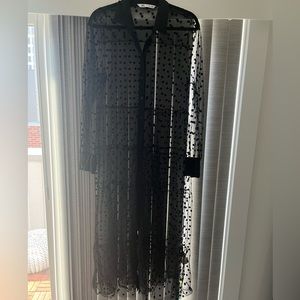 Zara sheer polka dot cover up